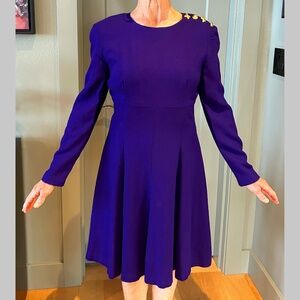 VINTAGE ANN TAYLOR “Kisses and Hugs” Dress, Purple, Size 6, Circa Late 1980s